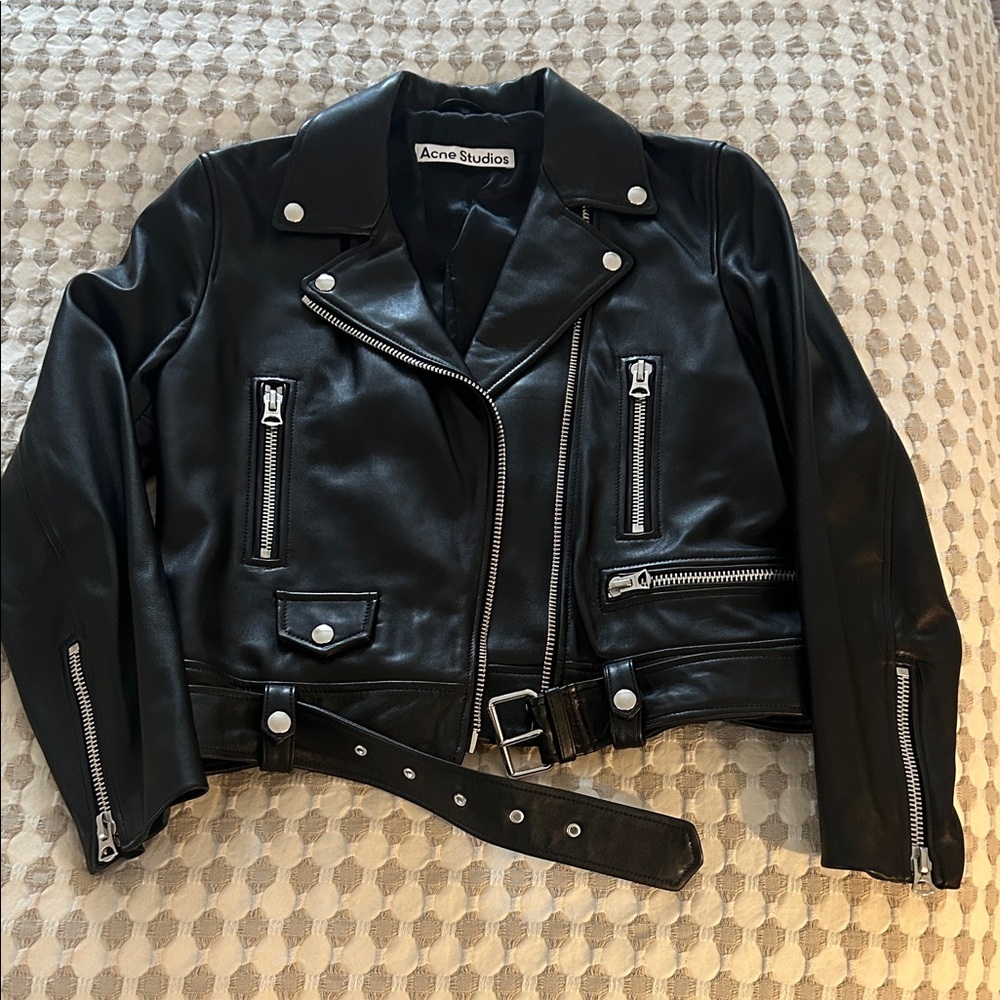 Acne Studios Black Leather Biker Jacket